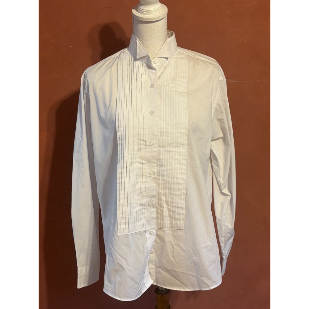 Neil Allyn White Pleated Bib Tuxedo Shirt, 10, dramatic, performance, artistic